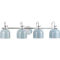 PROGRESS LIGHTING P300384-015 Polished Chrome Dalton Collection Four-Light Farmhouse Polished Chrome Metal Shade Bath Vanity Light