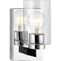PROGRESS LIGHTING P300386-015 Polished Chrome Goodwin Collection One-Light Polished Chrome Modern Vanity Light with Clear Glass