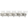 PROGRESS LIGHTING P300393-009 Brushed Nickel Five-Light Brushed Nickel Transitional Bath and Vanity Light with Clear Glass for Bathroom