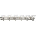 PROGRESS LIGHTING P300394-009 Brushed Nickel Six-Light Brushed Nickel Transitional Bath and Vanity Light with Clear Glass for Bathroom