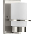 PROGRESS LIGHTING P300413-009 Brushed Nickel Reiss Collection One-Light Modern Farmhouse Brushed Nickel Vanity Light