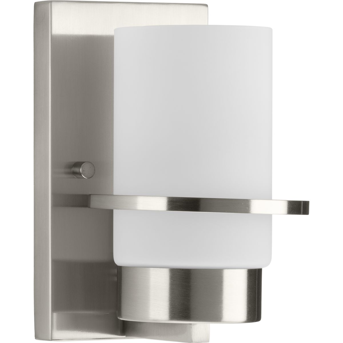 PROGRESS LIGHTING P300413-009 Brushed Nickel Reiss Collection One-Light Modern Farmhouse Brushed Nickel Vanity Light