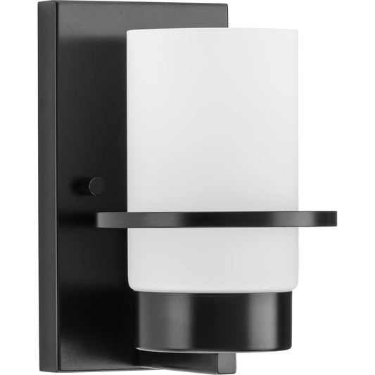 PROGRESS LIGHTING P300413-31M Matte Black Reiss Collection One-Light Modern Farmhouse Matte Black Vanity Light