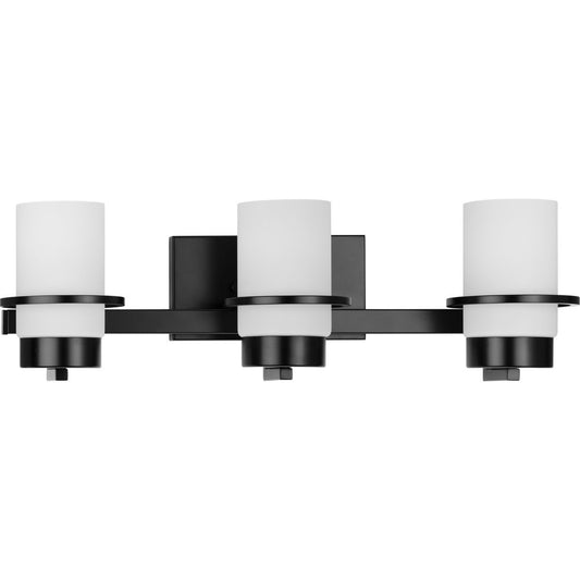 PROGRESS LIGHTING P300415-31M Matte Black Reiss Collection Three-Light Modern Farmhouse Matte Black Vanity Light