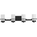 PROGRESS LIGHTING P300416-31M Matte Black Reiss Collection Four-Light Modern Farmhouse Matte Black Vanity Light