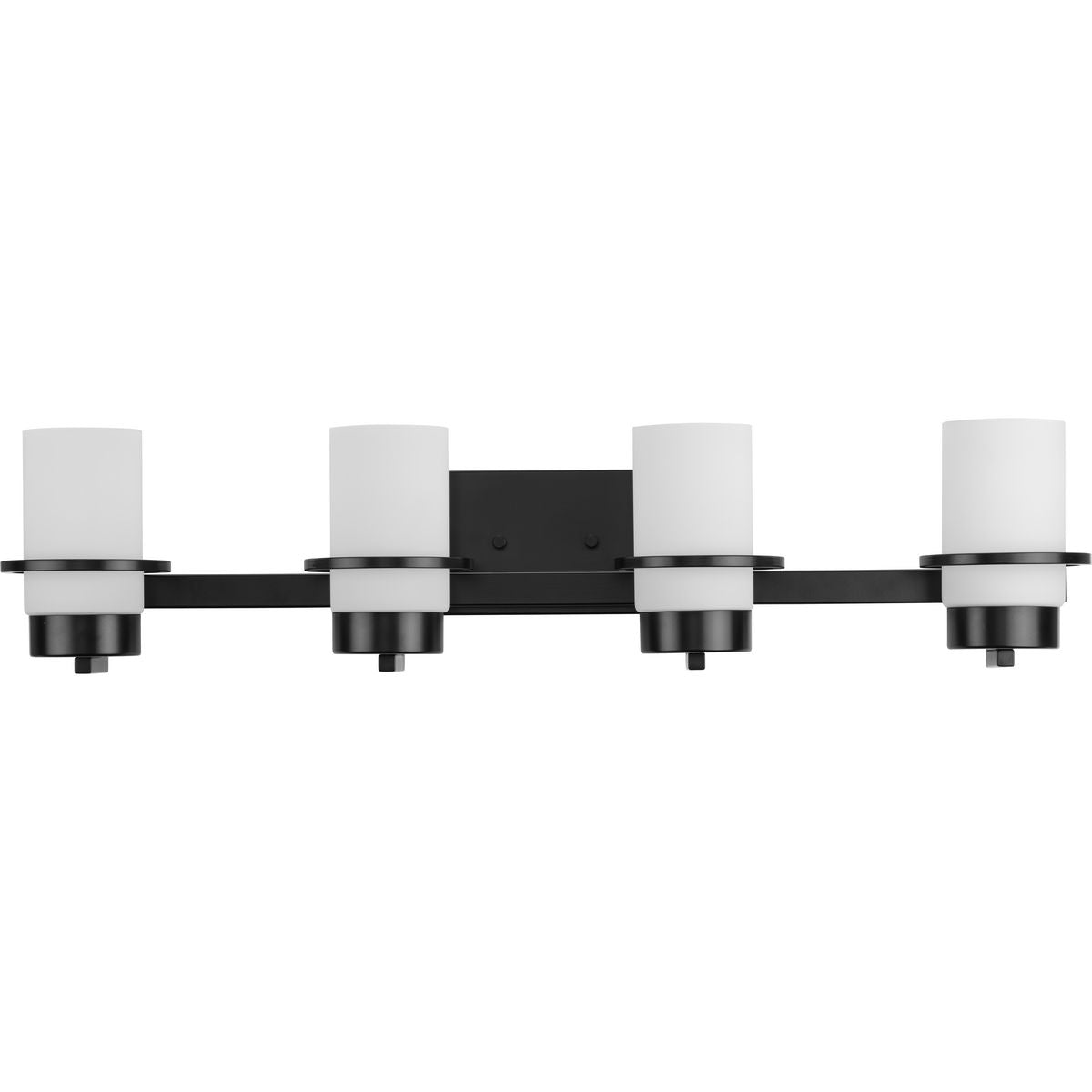 PROGRESS LIGHTING P300416-31M Matte Black Reiss Collection Four-Light Modern Farmhouse Matte Black Vanity Light