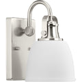 PROGRESS LIGHTING P300426-009 Brushed Nickel Preston Collection One-Light Brushed Nickel Coastal Bath and Vanity Light