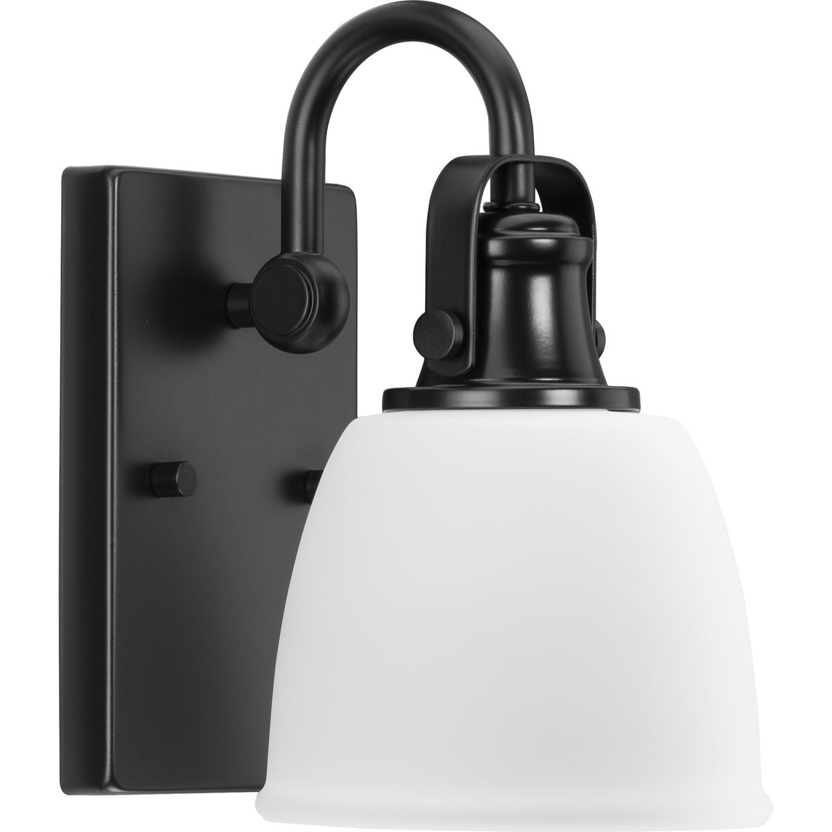 PROGRESS LIGHTING P300426-31M Matte Black Preston Collection One-Light Coastal Matte Black Bath and Vanity Light