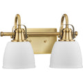PROGRESS LIGHTING P300427-163 Vintage Brass Preston Collection Two-Light Coastal Vintage Brass Bath and Vanity Light