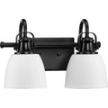 PROGRESS LIGHTING P300427-31M Matte Black Preston Collection Two-Light Coastal Matte Black Bath and Vanity Light