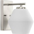 PROGRESS LIGHTING P300430-009 Brushed Nickel Copeland Collection One-Light Brushed Nickel Mid-Century Modern Vanity Light