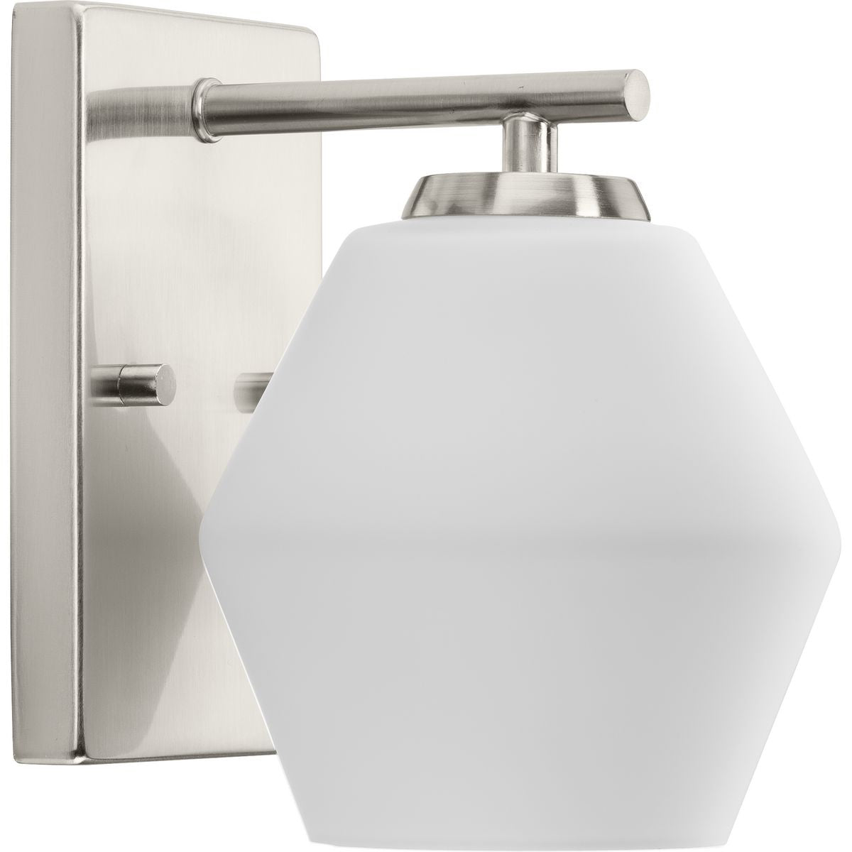 PROGRESS LIGHTING P300430-009 Brushed Nickel Copeland Collection One-Light Brushed Nickel Mid-Century Modern Vanity Light