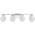 PROGRESS LIGHTING P300433-009 Brushed Nickel Copeland Collection Four-Light Brushed Nickel Mid-Century Modern Vanity Light