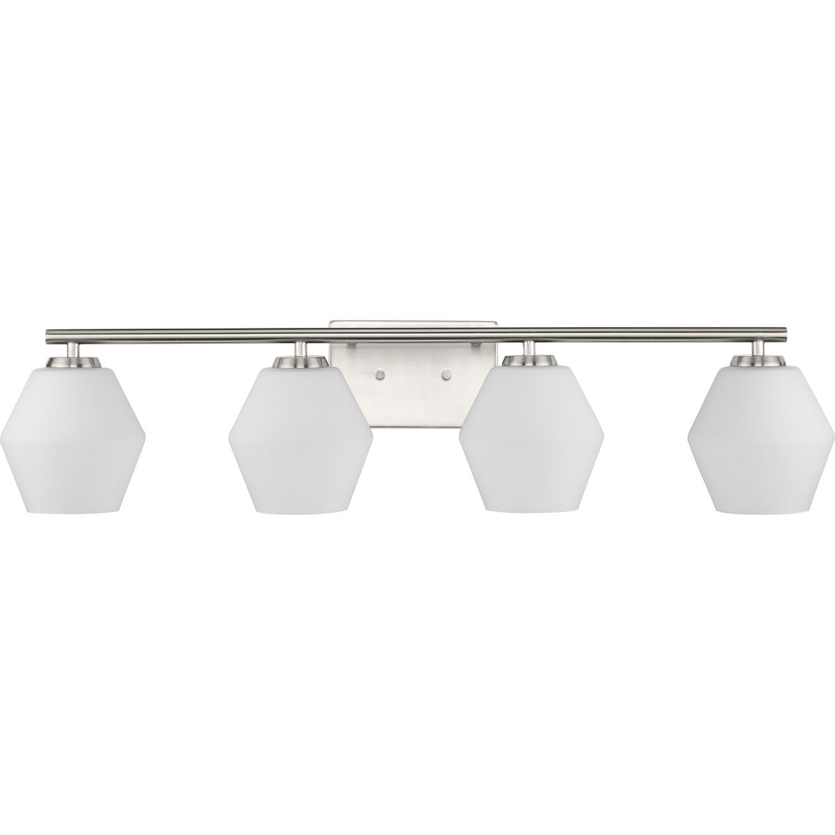 PROGRESS LIGHTING P300433-009 Brushed Nickel Copeland Collection Four-Light Brushed Nickel Mid-Century Modern Vanity Light