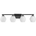 PROGRESS LIGHTING P300433-31M Matte Black Copeland Collection Four-Light Matte Black Mid-Century Modern Vanity Light