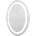 PROGRESS LIGHTING P300456-030-30 White Captarent Collection 22x28 in. Oval Illuminated Integrated LED White Modern Mirror