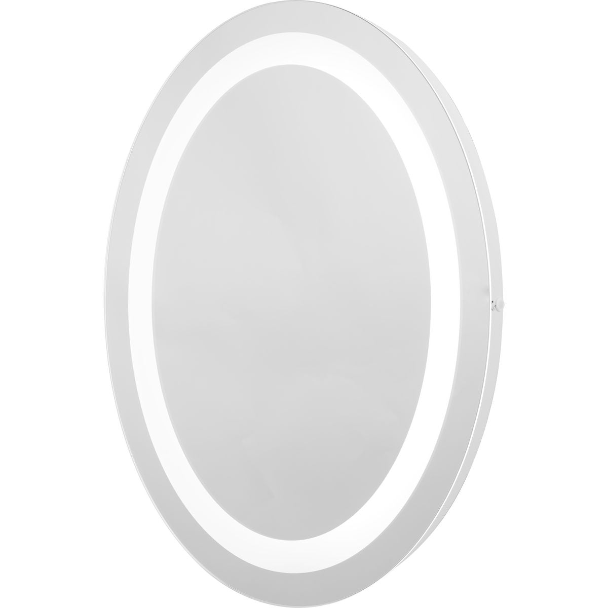 PROGRESS LIGHTING P300456-030-30 White Captarent Collection 22x28 in. Oval Illuminated Integrated LED White Modern Mirror