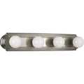 PROGRESS LIGHTING P3025-09 Brushed Nickel Broadway Collection Four-Light Brushed Nickel Traditional Bath Vanity Light