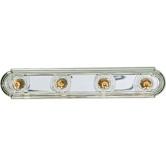PROGRESS LIGHTING P3025-15 Polished Chrome Broadway Collection Four-Light Polished Chrome Traditional Bath Vanity Light