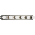 PROGRESS LIGHTING P3026-09 Brushed Nickel Broadway Collection Six-Light Brushed Nickel Traditional Bath Vanity Light