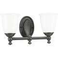 PROGRESS LIGHTING P3028-74 Venetian Bronze Victorian Collection Two-Light Venetian Bronze White Opal Glass Farmhouse Bath Vanity Light