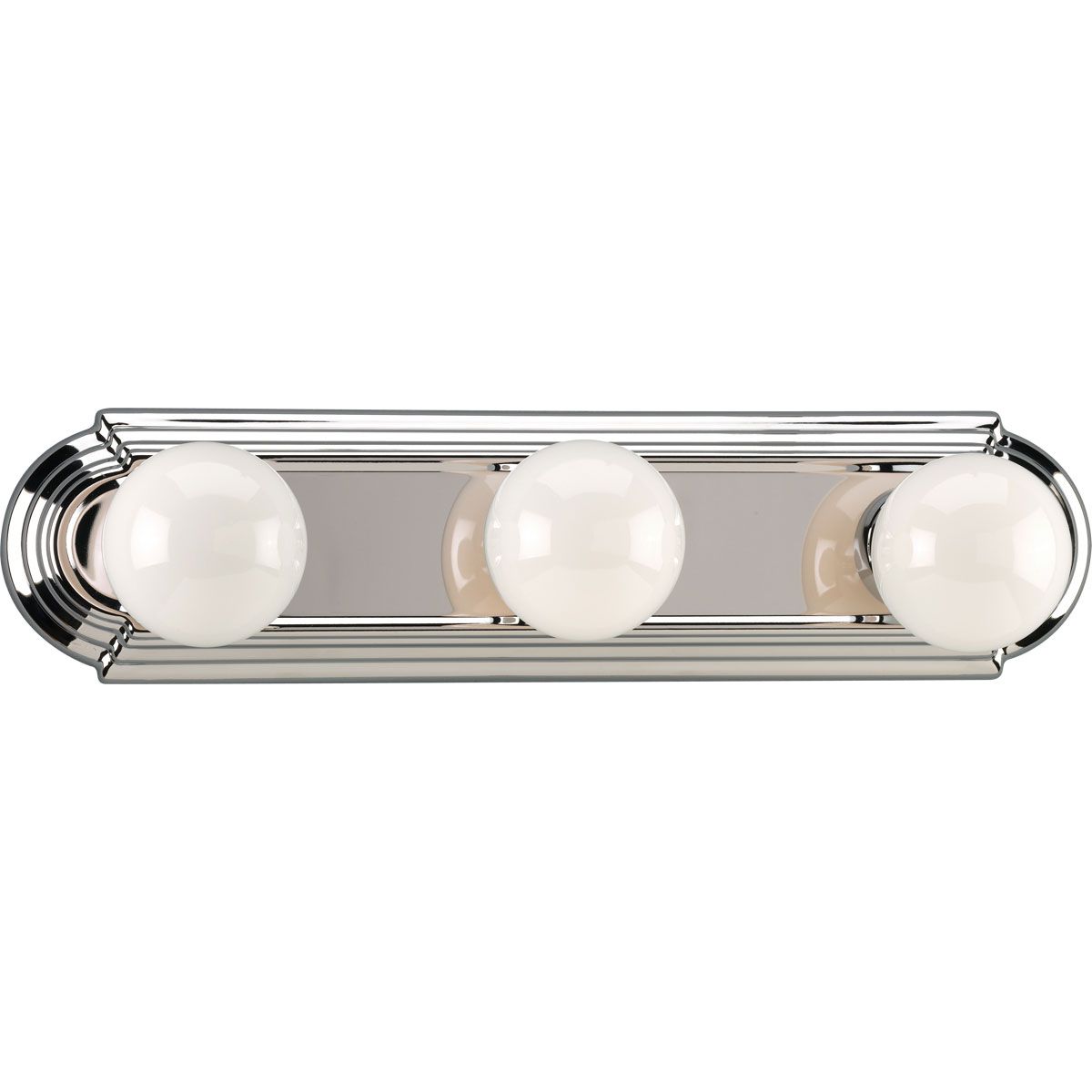 PROGRESS LIGHTING P3038-15 Polished Chrome Broadway Collection Three-Light Polished Chrome Traditional Bath Vanity Light