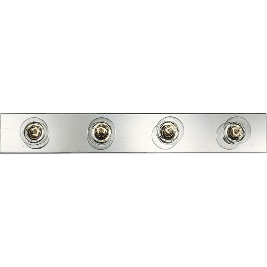 PROGRESS LIGHTING P3115-15 Polished Chrome Broadway Collection Four-Light Polished Chrome Traditional Bath Vanity Light