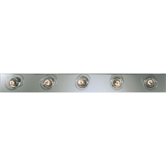 PROGRESS LIGHTING P3116-15 Polished Chrome Broadway Collection Five-Light Polished Chrome Traditional Bath Vanity Light