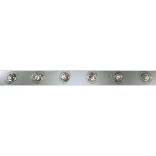 PROGRESS LIGHTING P3117-15 Polished Chrome Broadway Collection Six-Light Polished Chrome Traditional Bath Vanity Light