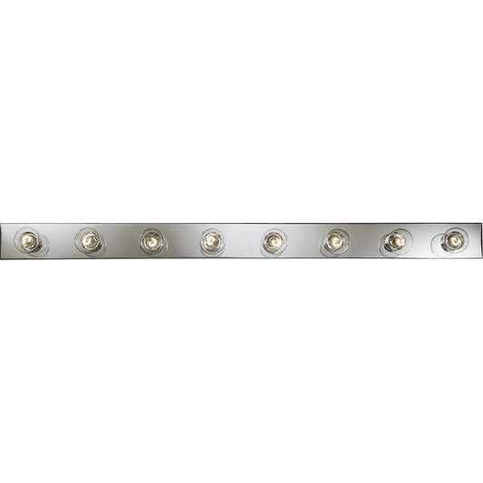 PROGRESS LIGHTING P3118-15 Polished Chrome Broadway Collection Eight-Light Polished Chrome Traditional Bath Vanity Light