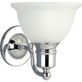 PROGRESS LIGHTING P3161-15 Polished Chrome Madison Collection One-Light Polished Chrome Etched Glass Traditional Bath Vanity Light