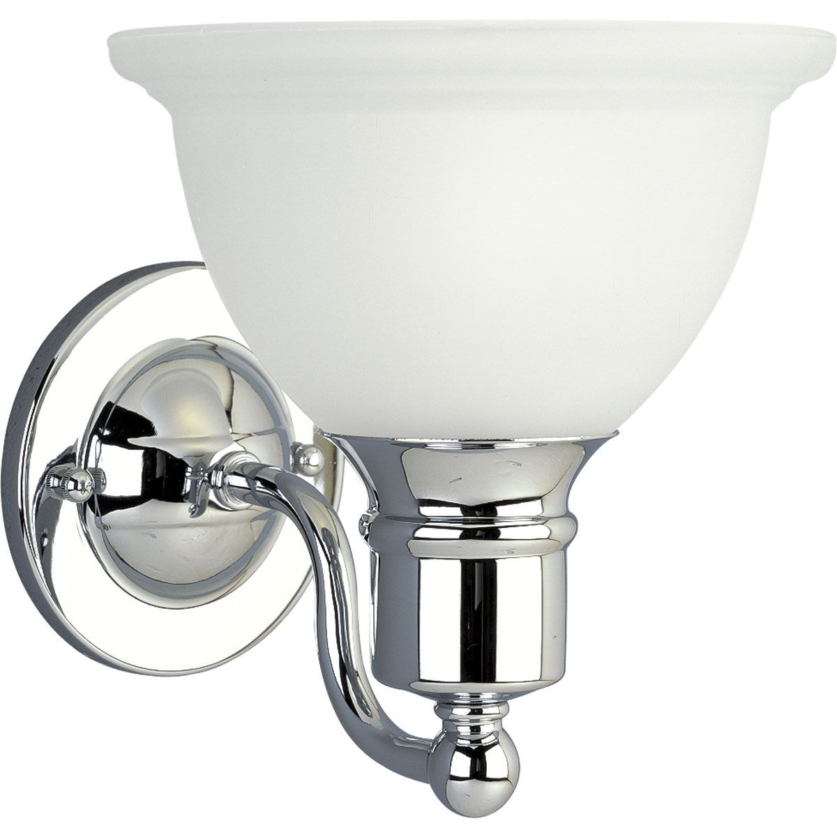 PROGRESS LIGHTING P3161-15 Polished Chrome Madison Collection One-Light Polished Chrome Etched Glass Traditional Bath Vanity Light