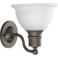 PROGRESS LIGHTING P3161-20 Antique Bronze Madison Collection One-Light Antique Bronze Etched Glass Traditional Bath Vanity Light