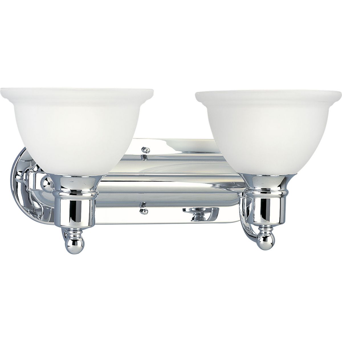 PROGRESS LIGHTING P3162-15 Polished Chrome Madison Collection Two-Light Polished Chrome Etched Glass Traditional Bath Vanity Light
