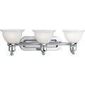PROGRESS LIGHTING P3163-15 Polished Chrome Madison Collection Three-Light Polished Chrome Etched Glass Traditional Bath Vanity Light