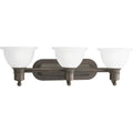 PROGRESS LIGHTING P3163-20 Antique Bronze Madison Collection Three-Light Antique Bronze Etched Glass Traditional Bath Vanity Light