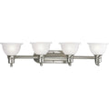 PROGRESS LIGHTING P3164-09 Brushed Nickel Madison Collection Four-Light Brushed Nickel Etched Glass Traditional Bath Vanity Light