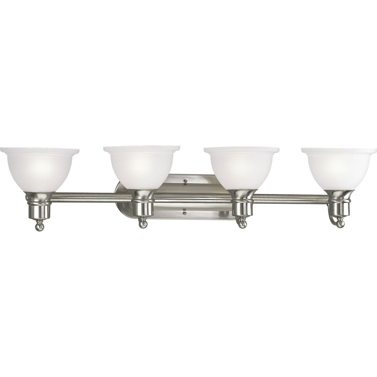 PROGRESS LIGHTING P3164-09 Brushed Nickel Madison Collection Four-Light Brushed Nickel Etched Glass Traditional Bath Vanity Light