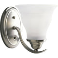 PROGRESS LIGHTING P3190-09 Brushed Nickel Trinity Collection One-Light Brushed Nickel Etched Glass Traditional Bath Vanity Light
