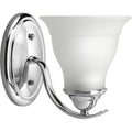 PROGRESS LIGHTING P3190-15 Polished Chrome Trinity Collection One-Light Polished Chrome Etched Glass Traditional Bath Vanity Light