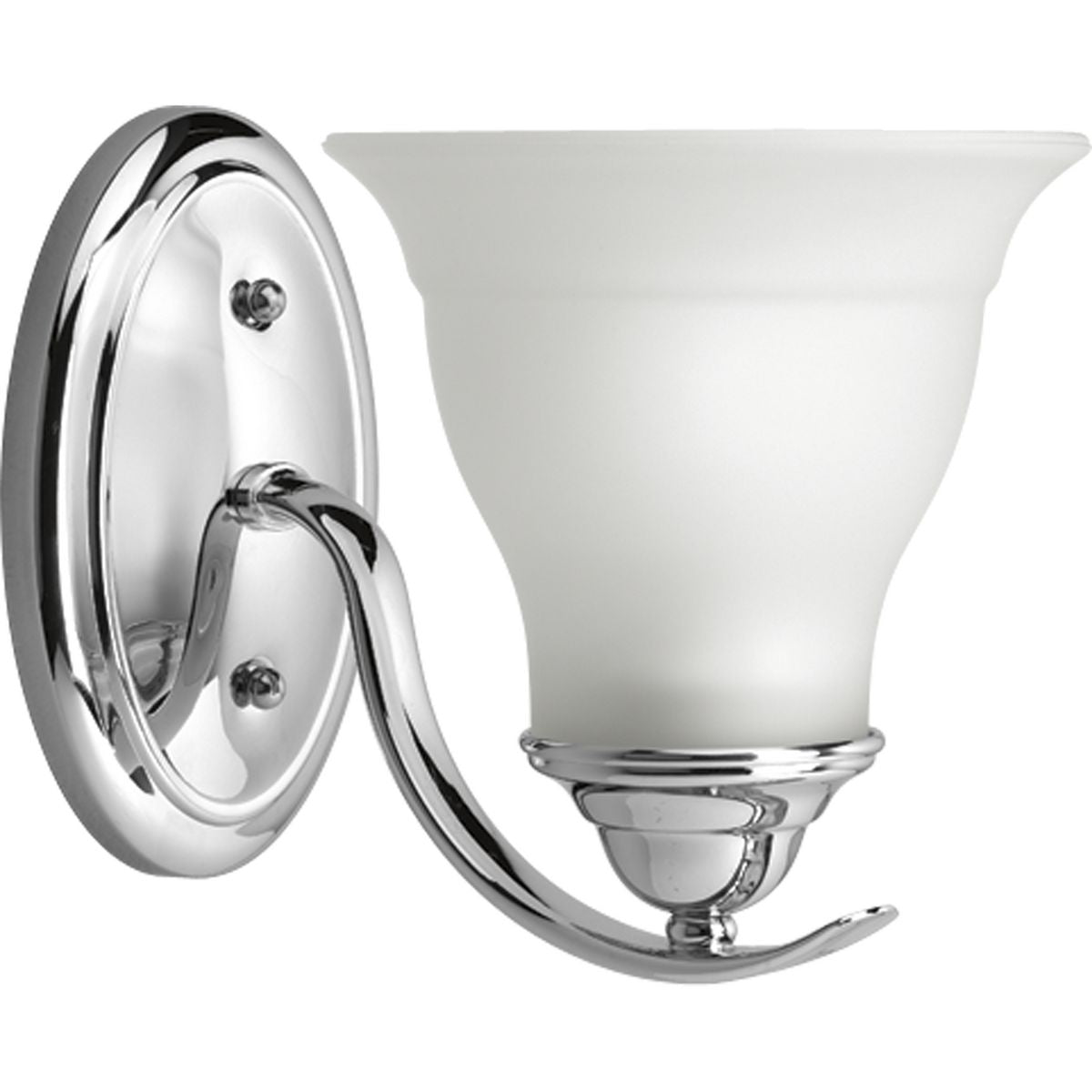 PROGRESS LIGHTING P3190-15 Polished Chrome Trinity Collection One-Light Polished Chrome Etched Glass Traditional Bath Vanity Light