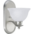 PROGRESS LIGHTING P3266-09 Brushed Nickel Avalon Collection One-Light Brushed Nickel Alabaster Glass Traditional Bath Vanity Light