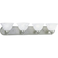 PROGRESS LIGHTING P3269-09 Brushed Nickel Avalon Collection Four-Light Brushed Nickel Alabaster Glass Traditional Bath Vanity Light