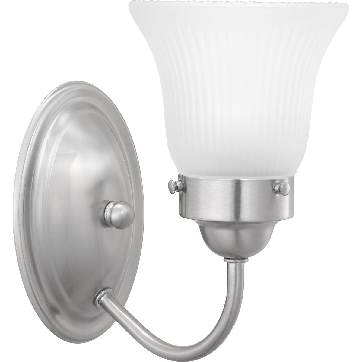 PROGRESS LIGHTING P3287-09ET Brushed Nickel Fluted Glass Collection One-Light Bath & Vanity