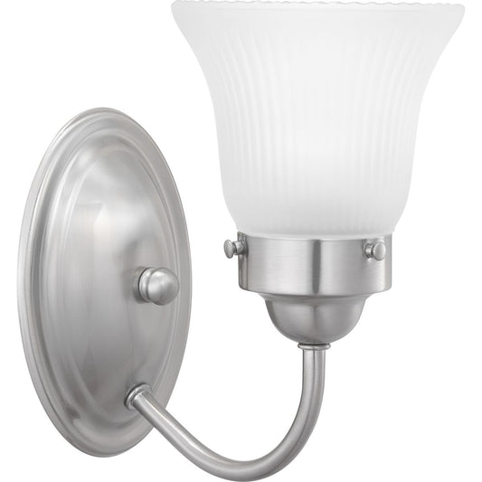 PROGRESS LIGHTING P3287-09ET Brushed Nickel Fluted Glass Collection One-Light Bath & Vanity