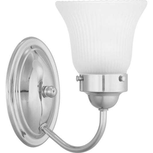 PROGRESS LIGHTING P3287-15ET Polished Chrome Fluted Glass Collection One-Light Bath & Vanity