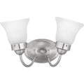 PROGRESS LIGHTING P3288-09ET Brushed Nickel Fluted Glass Collection Two-Light Bath & Vanity