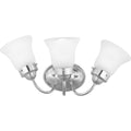PROGRESS LIGHTING P3289-15ET Polished Chrome Fluted Glass Collection Three-Light Bath & Vanity