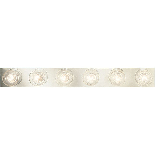 PROGRESS LIGHTING P3299-15 Polished Chrome Broadway Collection Six-Light Polished Chrome Traditional Bath Vanity Light