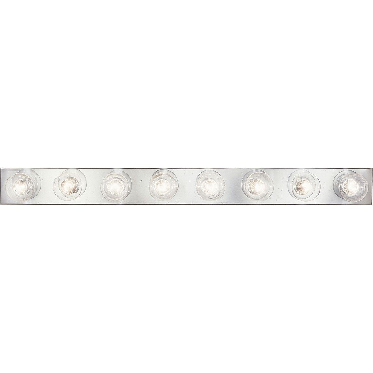 PROGRESS LIGHTING P3300-15 Polished Chrome Broadway Collection Eight-Light Polished Chrome Traditional Bath Vanity Light